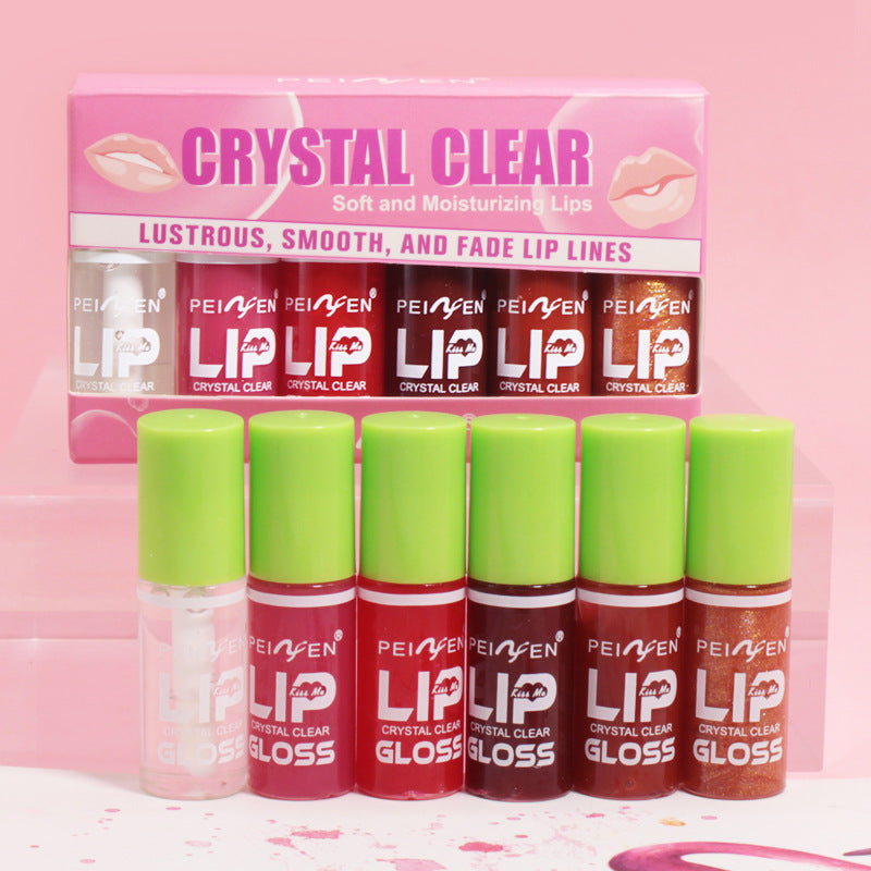 PNF Lip Gloss Set: Lip Gloss, Lip Tint, Lipstick, Mirror-Finish, Matte, Non-Sticky, 6-Piece Set