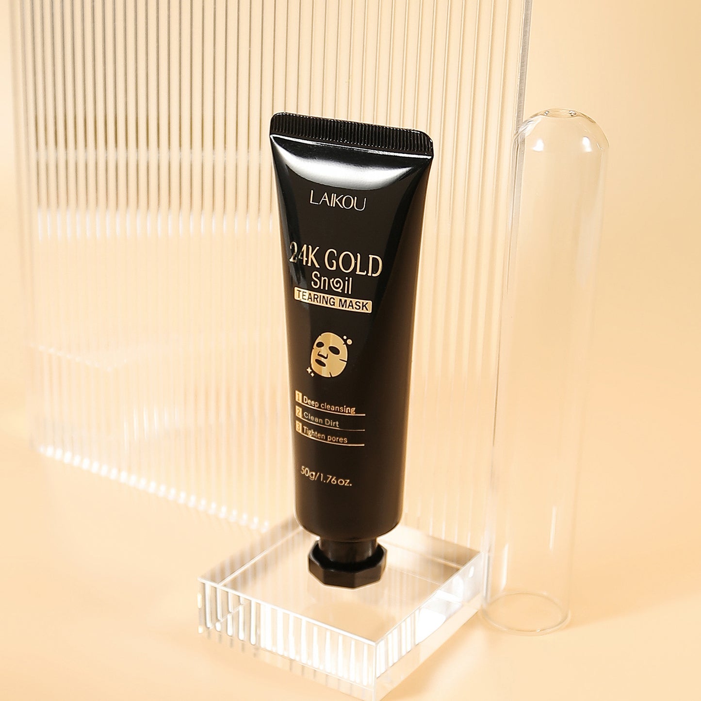 LAIKOU 24K Golden Snail Tear Off Facial Mask for Moisturizing, Cleaning And Improving Rough Skin for Men And Women 50g