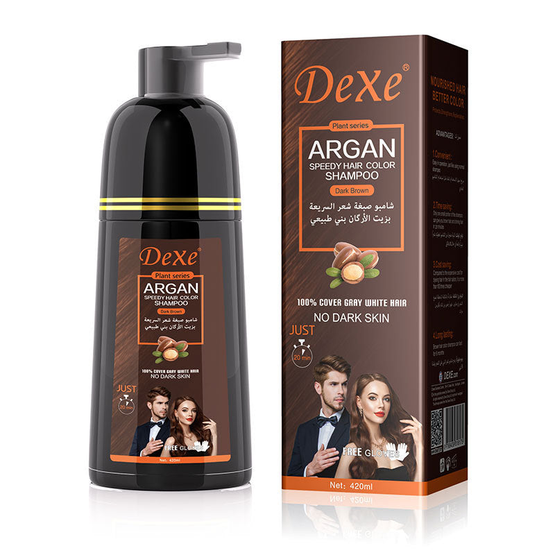 Dexe Black Hair Shampoo for Natural Hair Instant Hair Dye Black Color 400ml