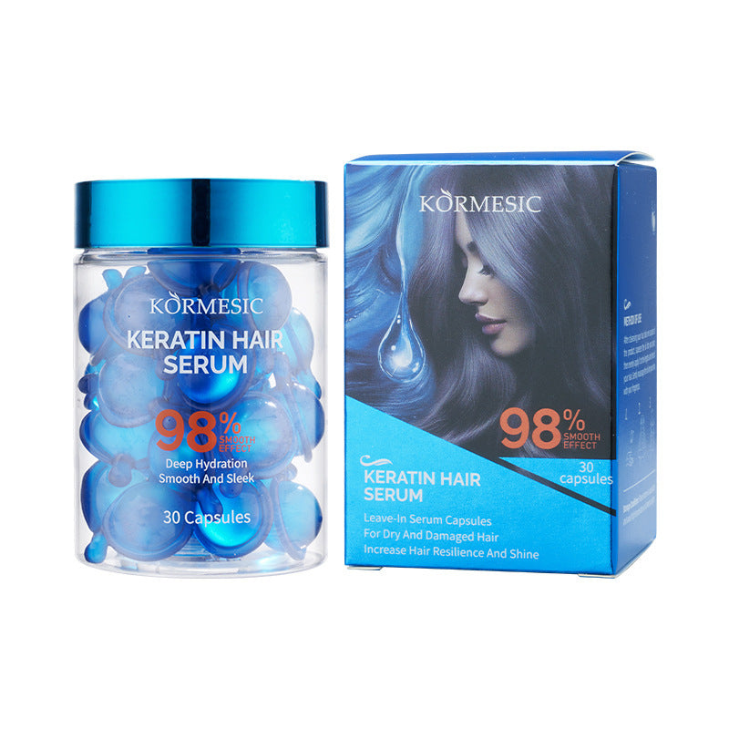 40pcs Hair Care Essential Oil Capsules, Enriched with Vitamins A, C, E & B5, Avocado, Jojoba, And Argan Oil for Smooth Hair, No Need to Rinse, Easy to Carry, Easy to Travel With