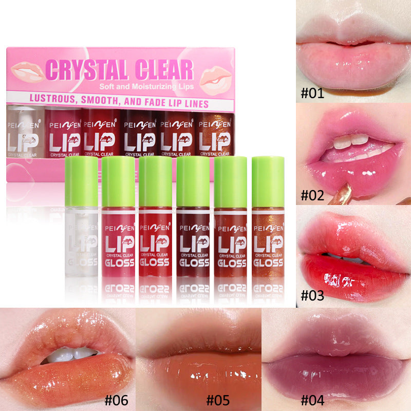 PNF Lip Gloss Set: Lip Gloss, Lip Tint, Lipstick, Mirror-Finish, Matte, Non-Sticky, 6-Piece Set