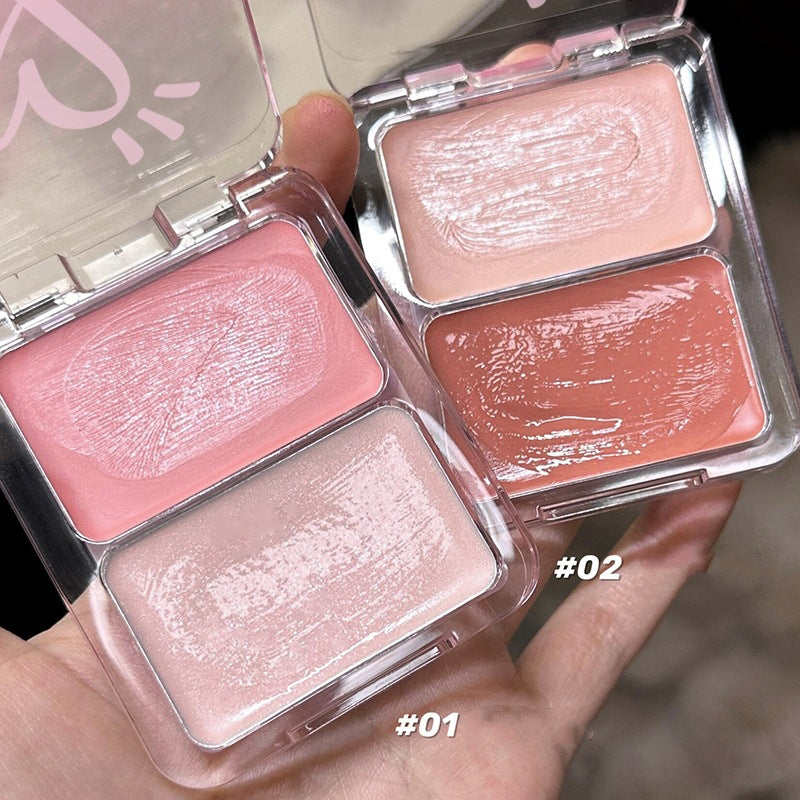DIKALU Dual-Tone Blush Stick: All-in-One Face Highlighter and Contour for a Natural, Dewy Glow 6g