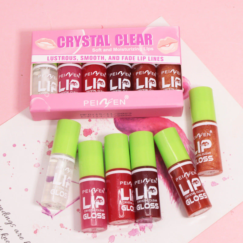 PNF Lip Gloss Set: Lip Gloss, Lip Tint, Lipstick, Mirror-Finish, Matte, Non-Sticky, 6-Piece Set