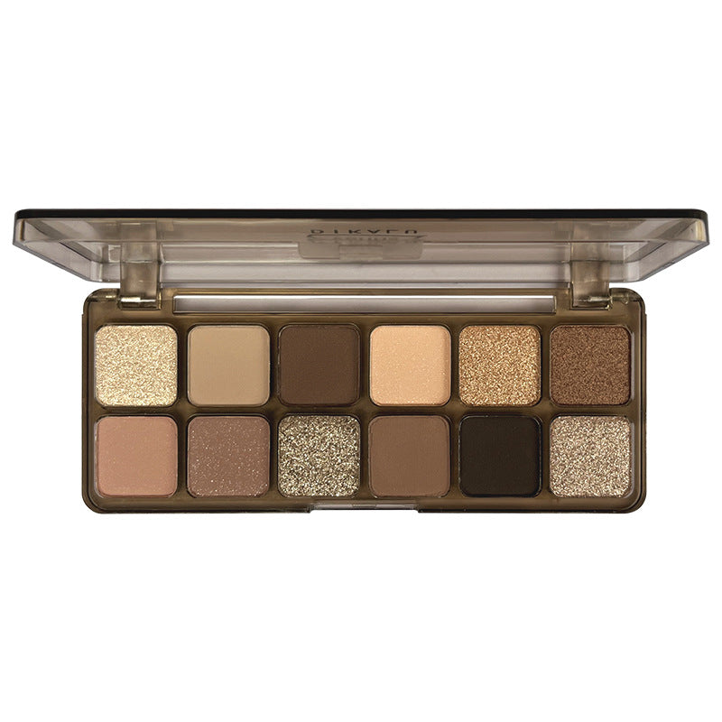 DIKALU 12-Color Eyeshadow Palette: “Raw Neutrals” Matte Earth Tones “Milk Tea” Palette – Authentic Blush