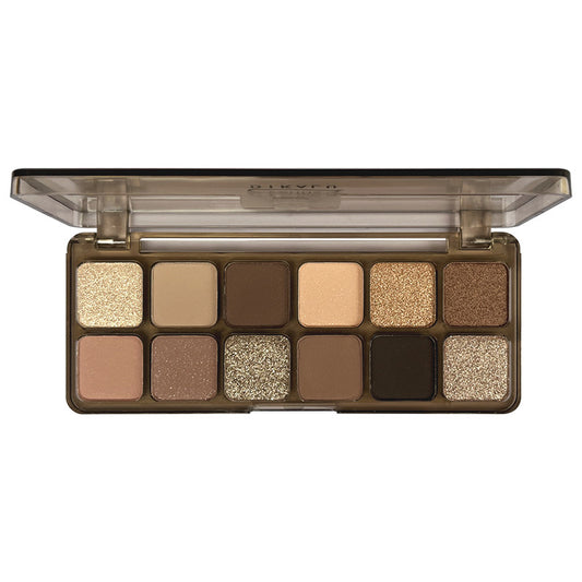 DIKALU 12-Color Eyeshadow Palette: “Raw Neutrals” Matte Earth Tones “Milk Tea” Palette – Authentic Blush