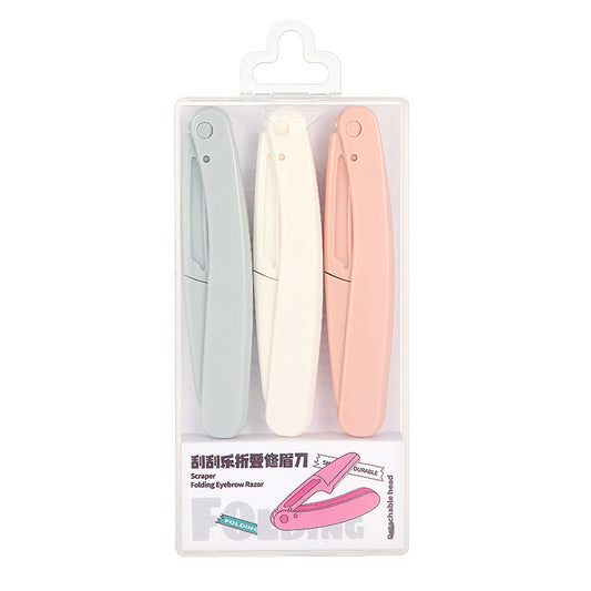 GECOMO Scratch-Off Folding Eyebrow Trimmer: Smooth, Convenient, and Durable with a Close-Up Safety Guard—3-Pack for Beginners