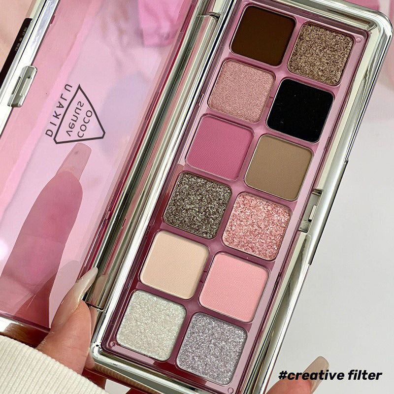 DIKALU 12-Color Eyeshadow Palette: “Raw Neutrals” Matte Earth Tones “Milk Tea” Palette – Authentic Blush