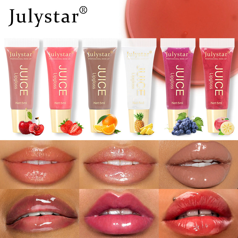 Julystar Natural Mirror-Finish Lip Oil: Fruity Flavor, Plump Lips, Glossy Lip Gloss 5ml