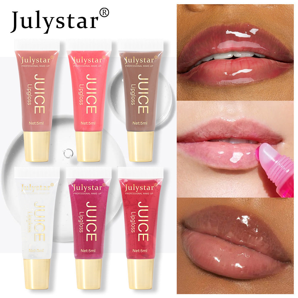 Julystar Natural Mirror-Finish Lip Oil: Fruity Flavor, Plump Lips, Glossy Lip Gloss 5ml