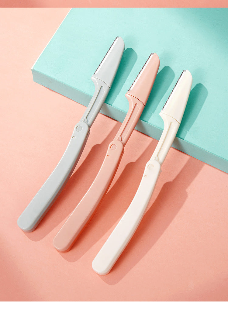 GECOMO Scratch-Off Folding Eyebrow Trimmer: Smooth, Convenient, and Durable with a Close-Up Safety Guard—3-Pack for Beginners