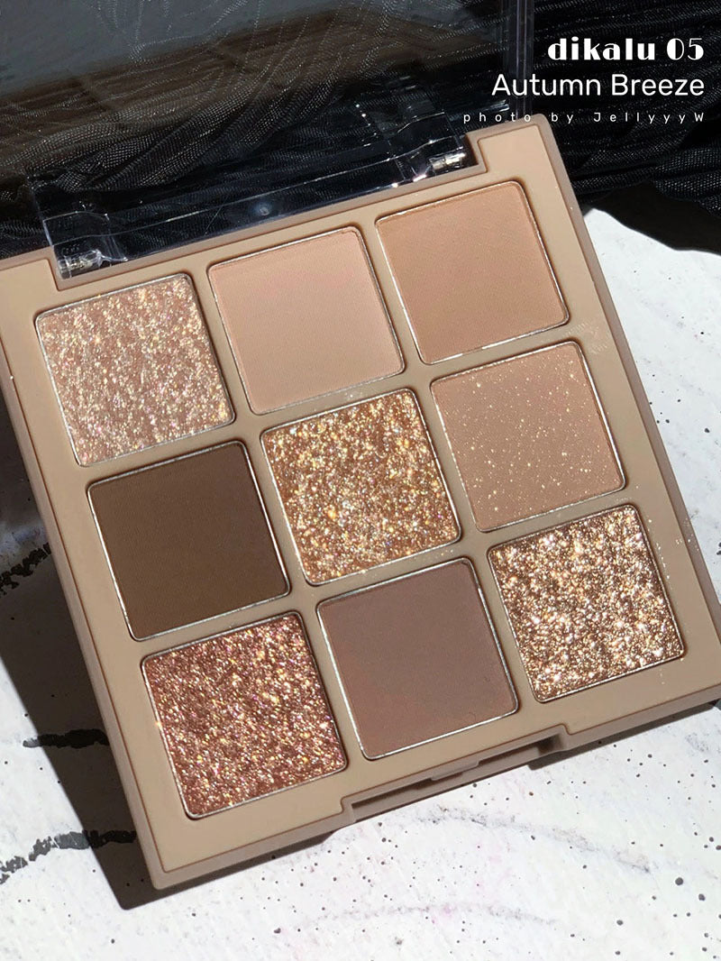 DIKALU Sparkling Gemstone 9-Color Eyeshadow Palette: Shimmer & Matte, Long-Lasting, Everyday Makeup, Affordable Eyeshadow Palette