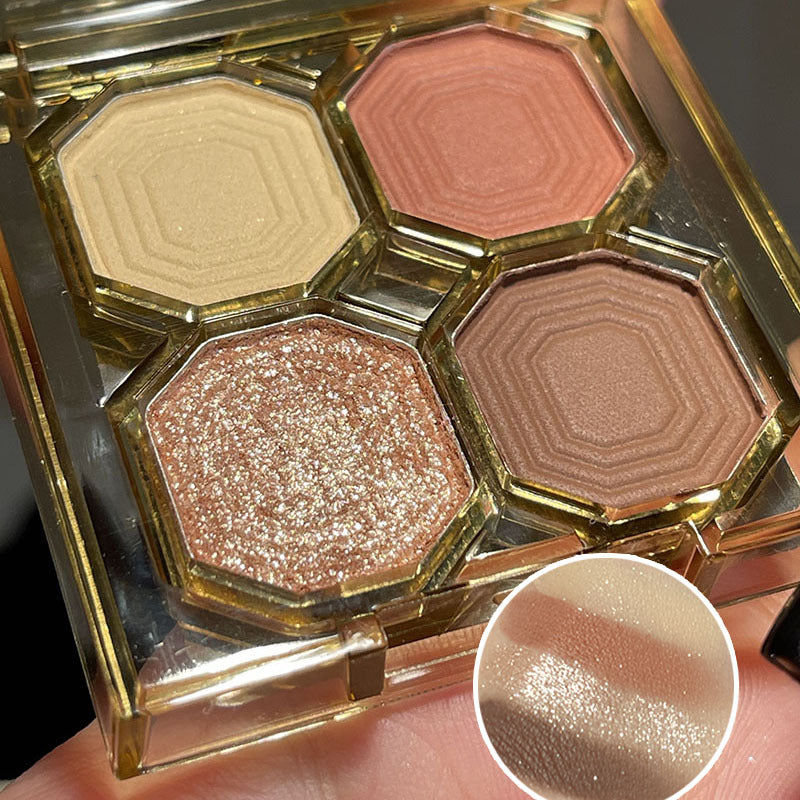 DIKALU Sparkling Gemstone 4-Color Eyeshadow Palette: Shimmer & Matte, Long-Lasting, Everyday Makeup, Affordable Eyeshadow Palette