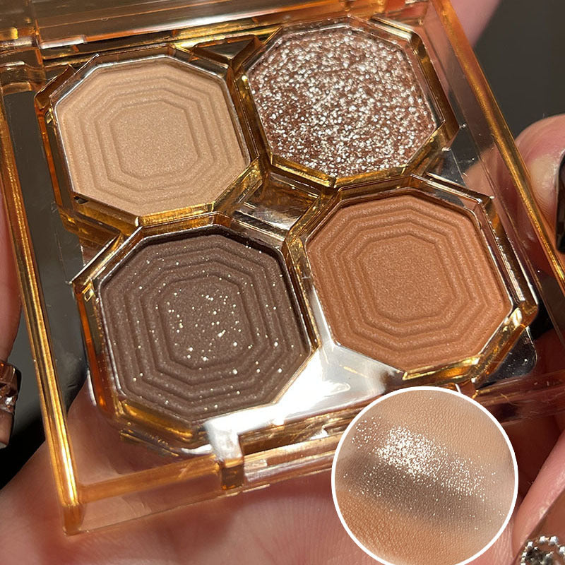 DIKALU Sparkling Gemstone 4-Color Eyeshadow Palette: Shimmer & Matte, Long-Lasting, Everyday Makeup, Affordable Eyeshadow Palette