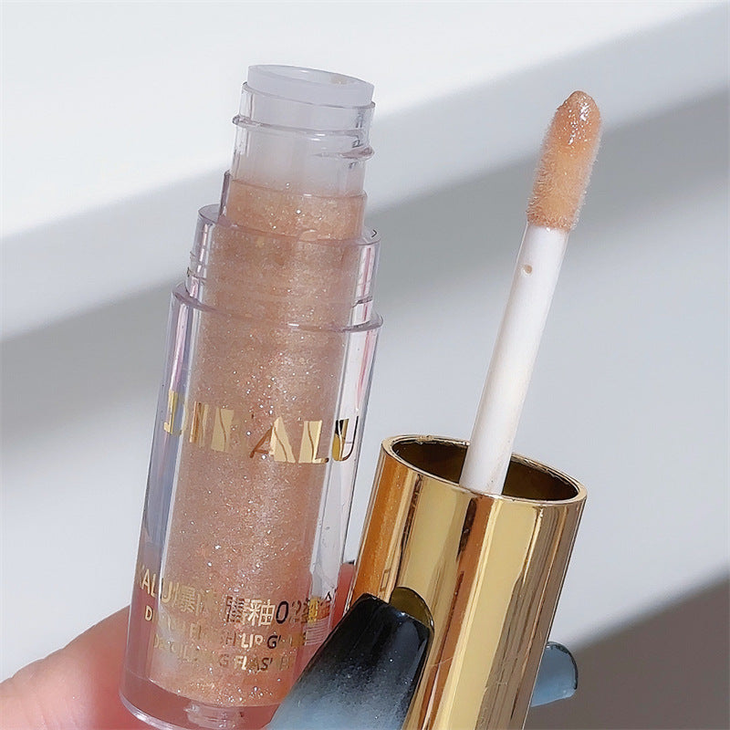 DIKALU Mini Shaved Ice Glitter Lip Gloss, Mirror-Finish Lip Gloss, Fine-Glitter Lip Gloss, Clear Lip Gloss, Dewy Lipstick