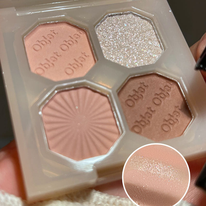 DIKALU Sparkling Gemstone 4-Color Eyeshadow Palette: Shimmer & Matte, Long-Lasting, Everyday Makeup, Affordable Eyeshadow Palette