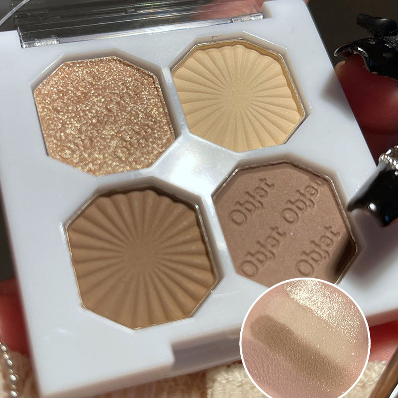 DIKALU Sparkling Gemstone 4-Color Eyeshadow Palette: Shimmer & Matte, Long-Lasting, Everyday Makeup, Affordable Eyeshadow Palette