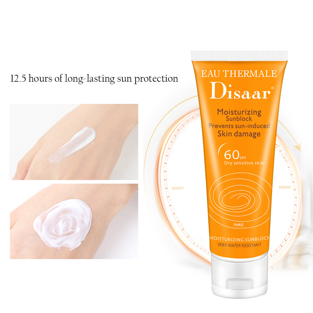 Disaar sunscreen 80ml sunb Lightweight Non-Tacky Hydrating Moisturizer for All Light Beige Types, Fast-Acting Film for Long-La