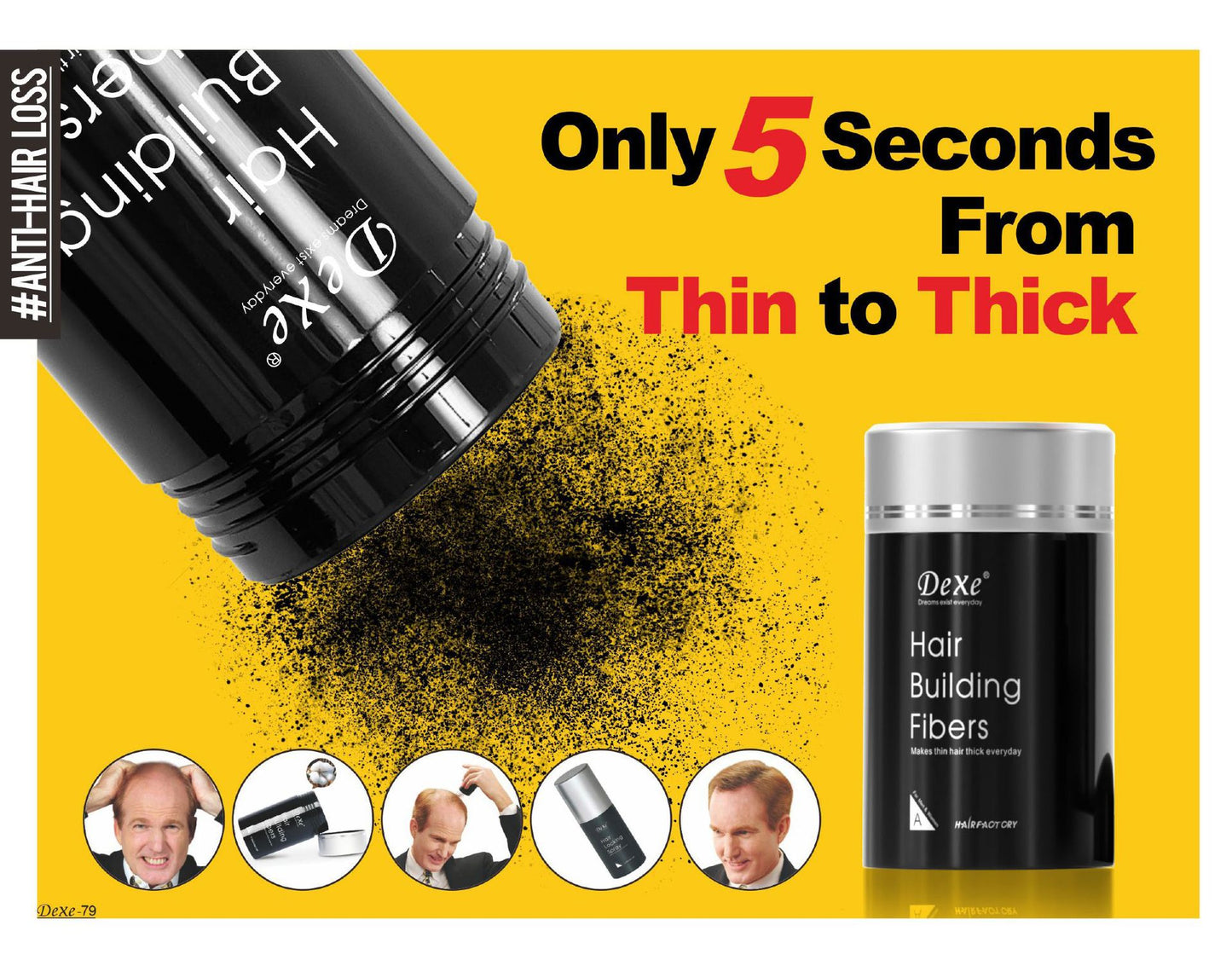 Dexe hair building fibers 22g Thickening Hair Fibers, Enhancing Hair Physically, Providing Instant Scalp Coverage, Offering Immediate Volume, And Featuring a
