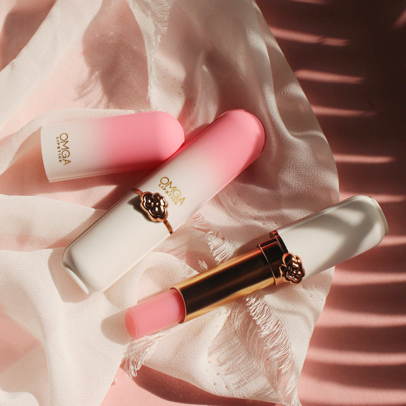 OMGA Color-Changing Lipstick, Jelly Lipstick, Moisturizing, Waterproof, Hydrating Cosmetics, Temperature-Sensitive Peach Lipstick 3g
