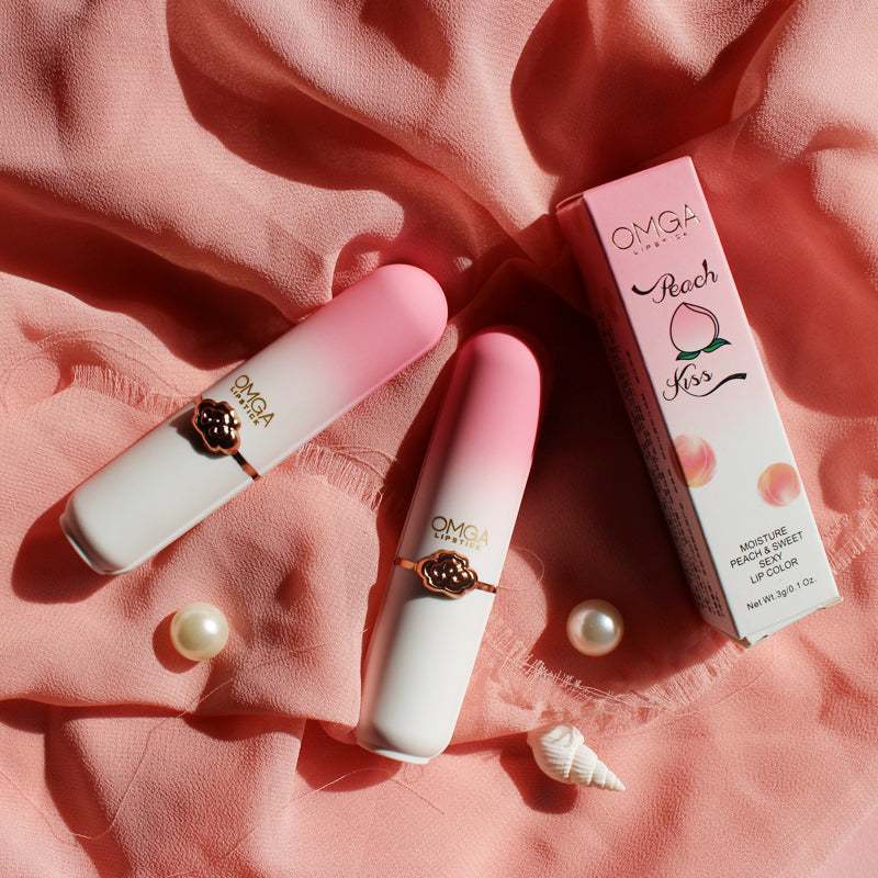 OMGA Color-Changing Lipstick, Jelly Lipstick, Moisturizing, Waterproof, Hydrating Cosmetics, Temperature-Sensitive Peach Lipstick 3g