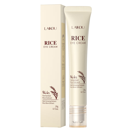 1pc LAIKOU Rice Eye Cream 0.71Oz/20g, Featuring a Rollerball Applicator, Enriched with Fermented Rice Essence, Niacinamide, And Hyaluronic Acid. It'S Travel-Friendly, Suitable for Daily And Nighttime Use