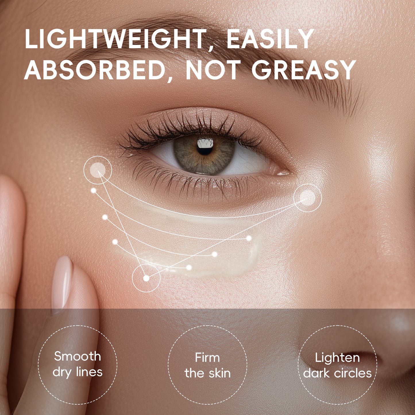 1pc LAIKOU Rice Eye Cream 0.71Oz/20g, Featuring a Rollerball Applicator, Enriched with Fermented Rice Essence, Niacinamide, And Hyaluronic Acid. It'S Travel-Friendly, Suitable for Daily And Nighttime Use
