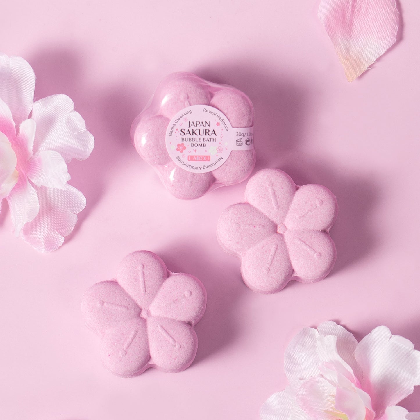 Sakura Bubble Bath Bomb 2.82oz, Gentle Cleansing Body