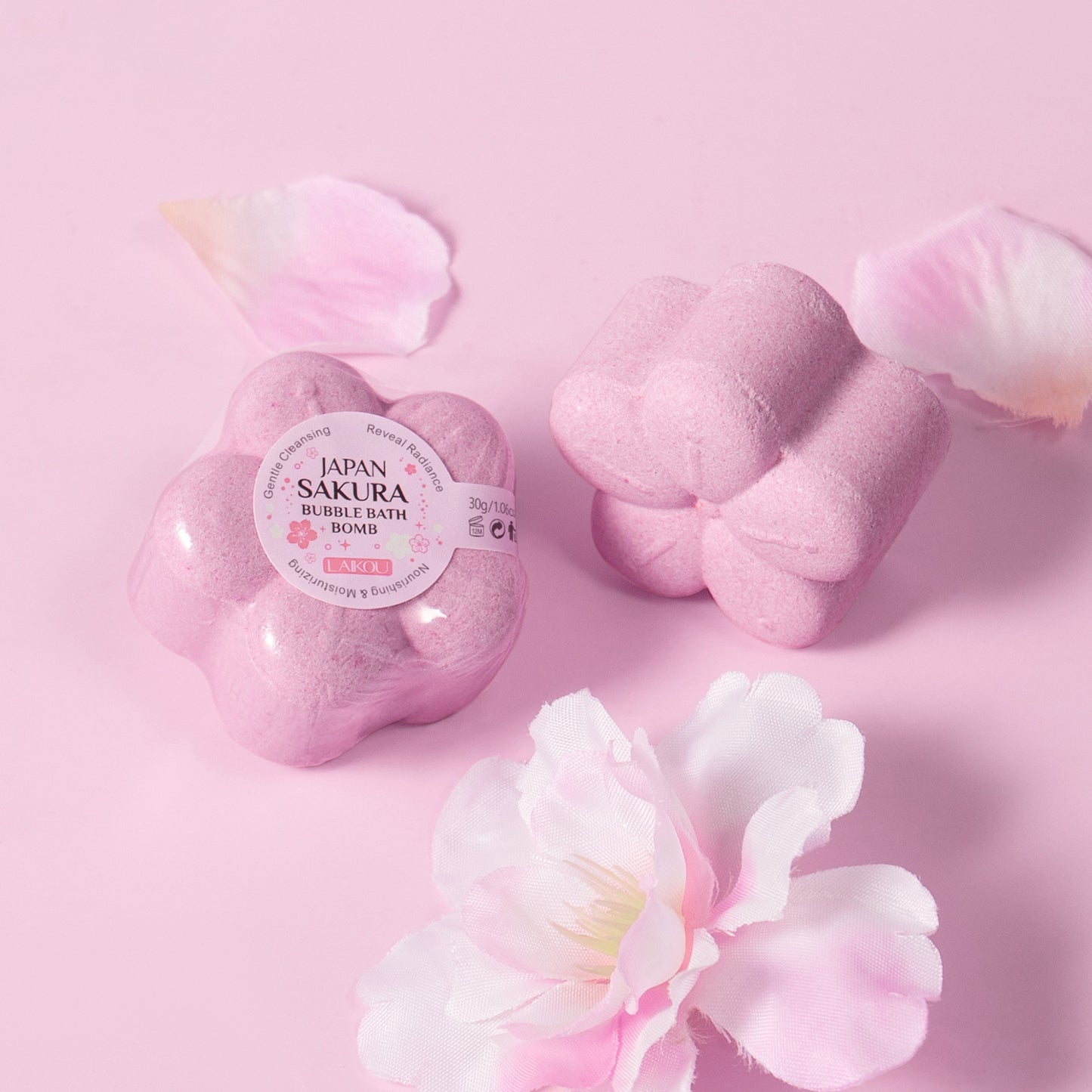 Sakura Bubble Bath Bomb 2.82oz, Gentle Cleansing Body