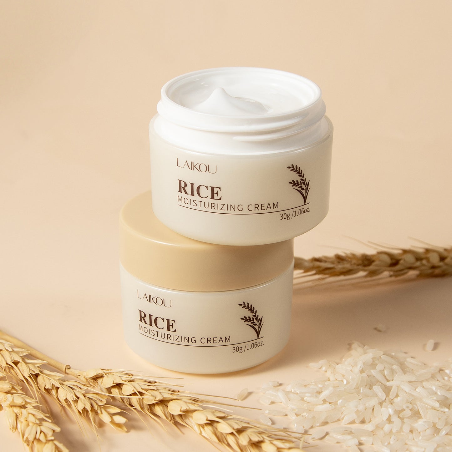 LAIKOU  Rice Cream 30g Moisturizing Cream with Plant Extracts for Facial Care