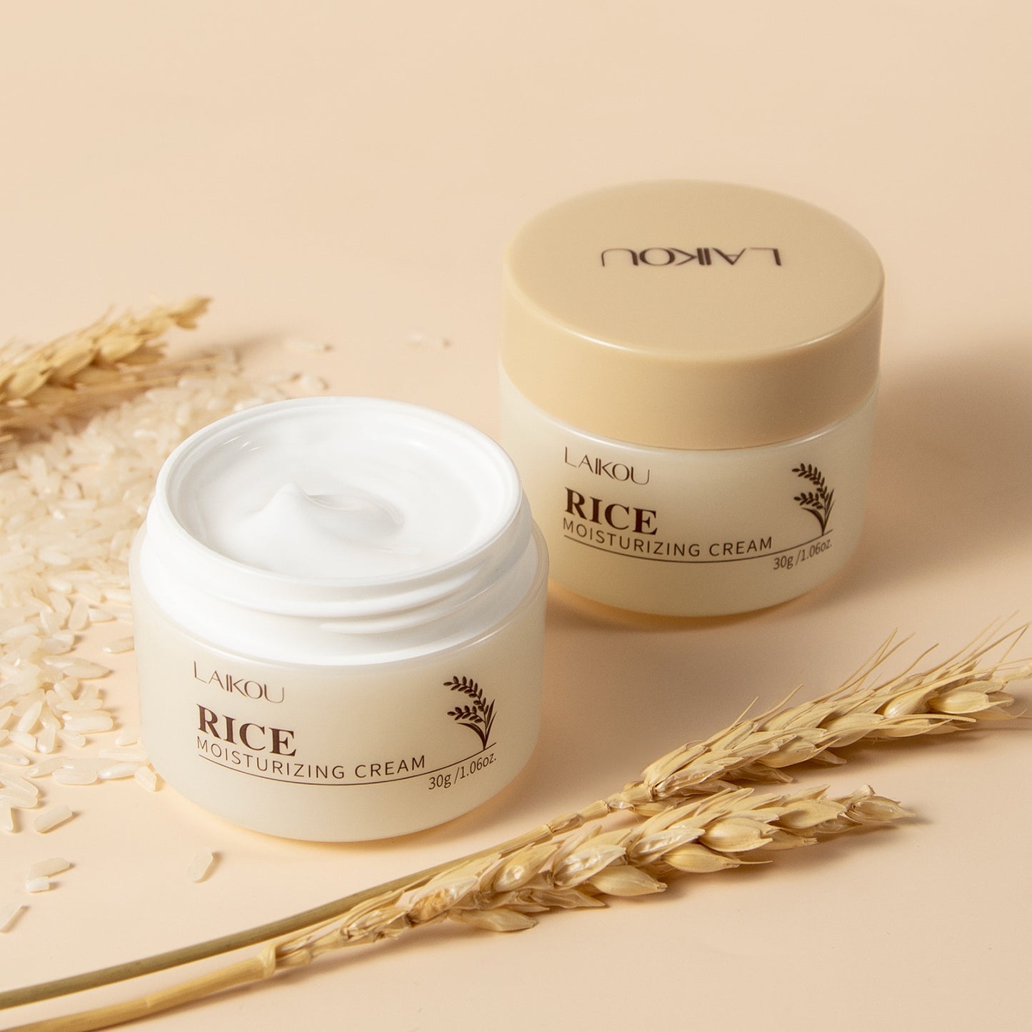 LAIKOU  Rice Cream 30g Moisturizing Cream with Plant Extracts for Facial Care