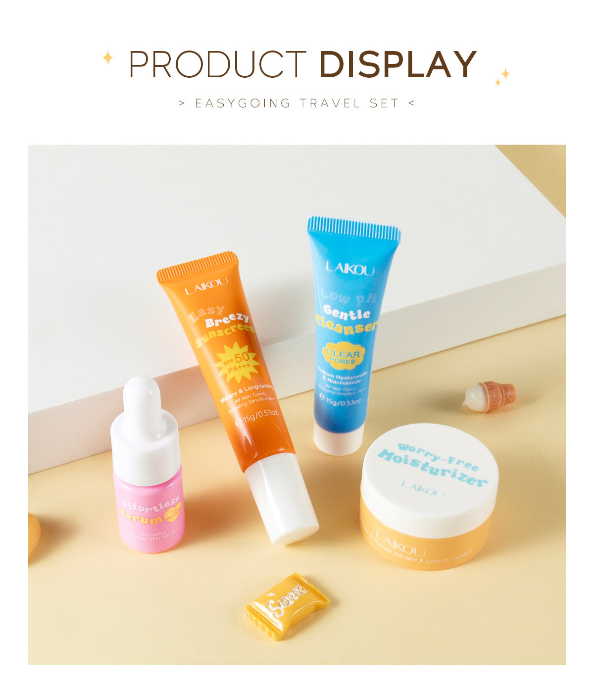 LAIKOU Ceramide Travel Set: 4-Piece Mini Skincare Set
