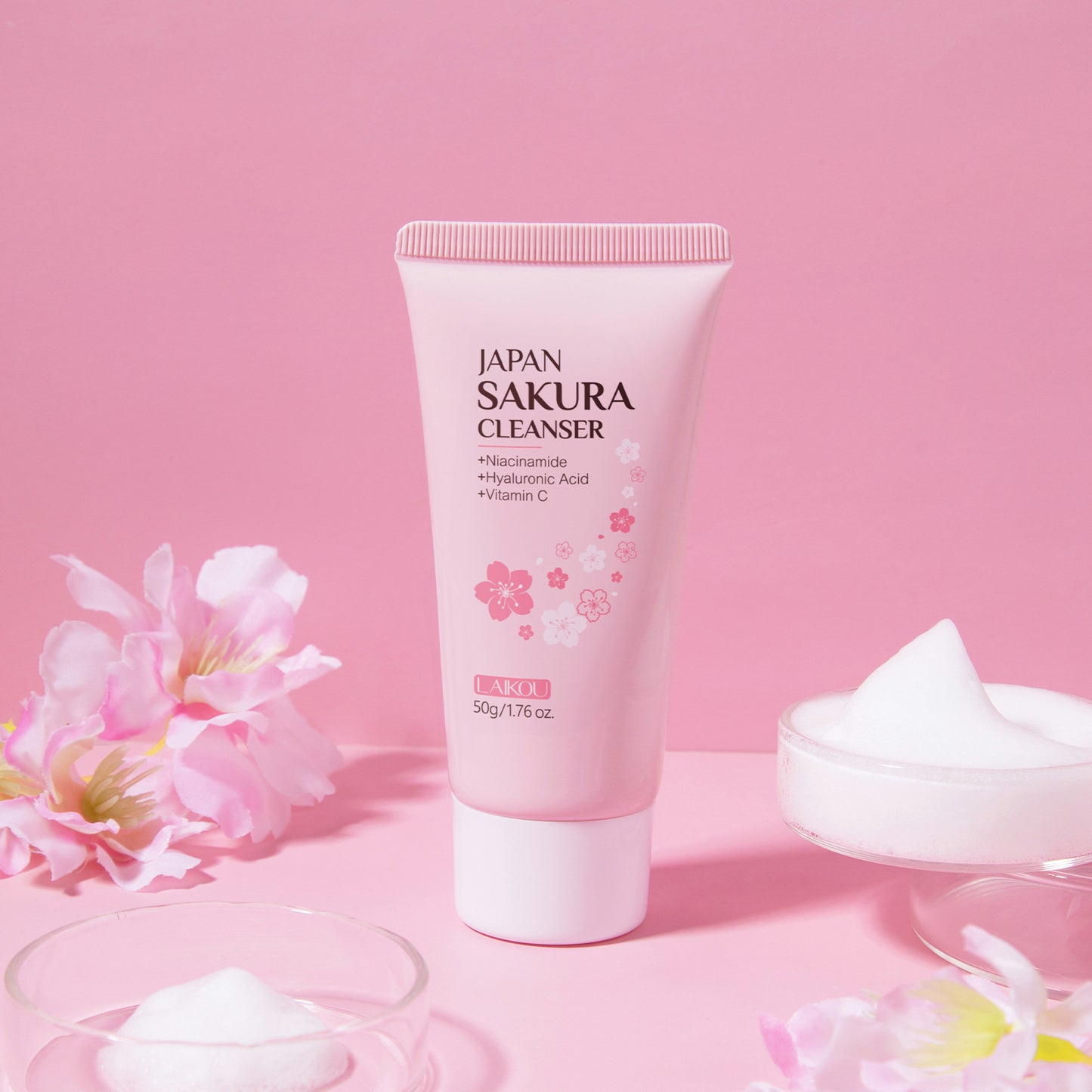 LAIKOU Japan Sakura Collection, Featuring Two Sakura Cleansers 50g