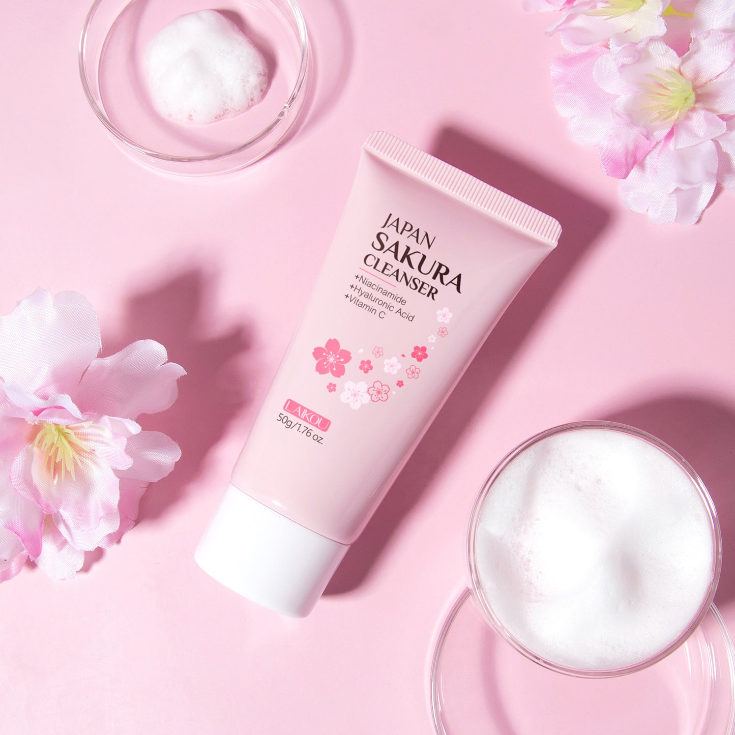 LAIKOU Japan Sakura Collection, Featuring Two Sakura Cleansers 50g