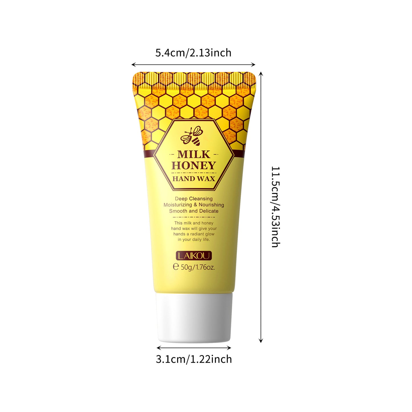 LAIKOU Milk Honey Hand Wax 1.76oz/50g Tear Off Hand Wax- Hydrating Hand Mask