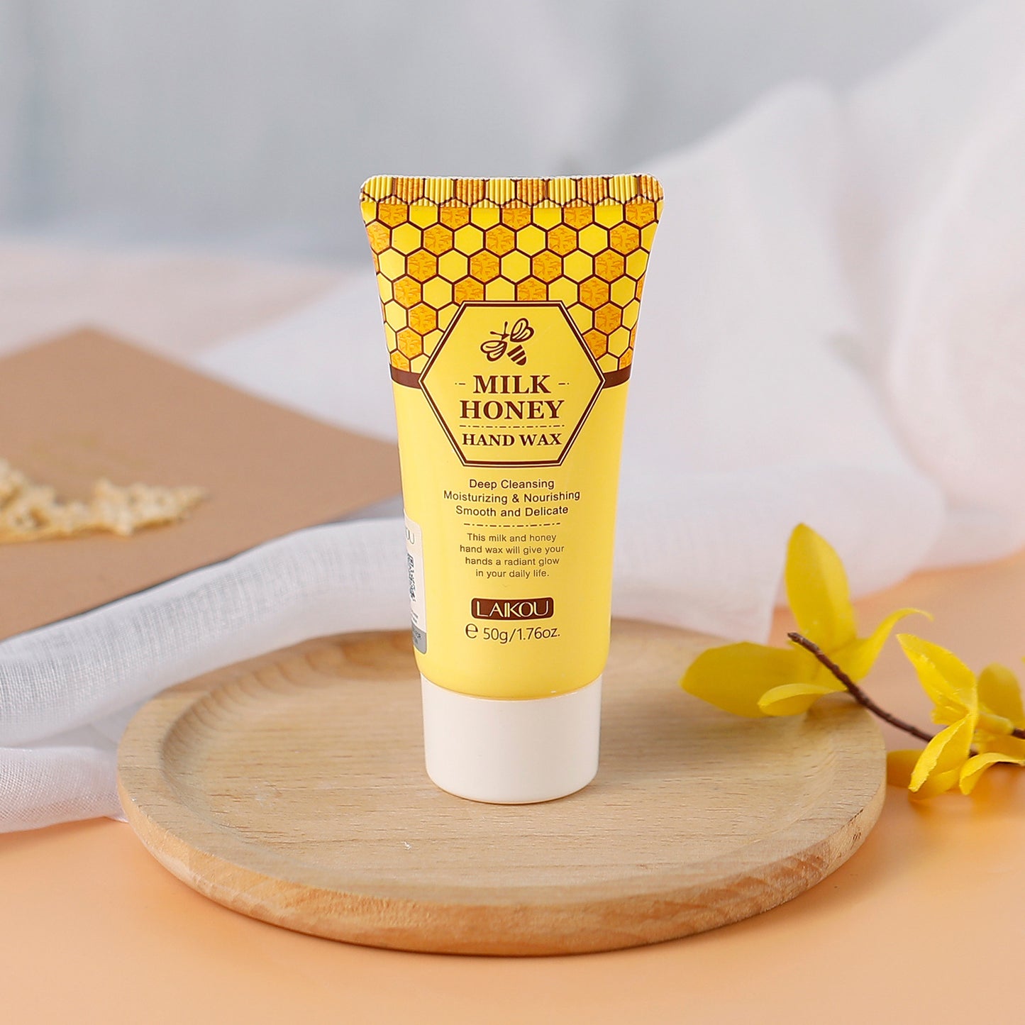 LAIKOU Milk Honey Hand Wax 1.76oz/50g Tear Off Hand Wax- Hydrating Hand Mask