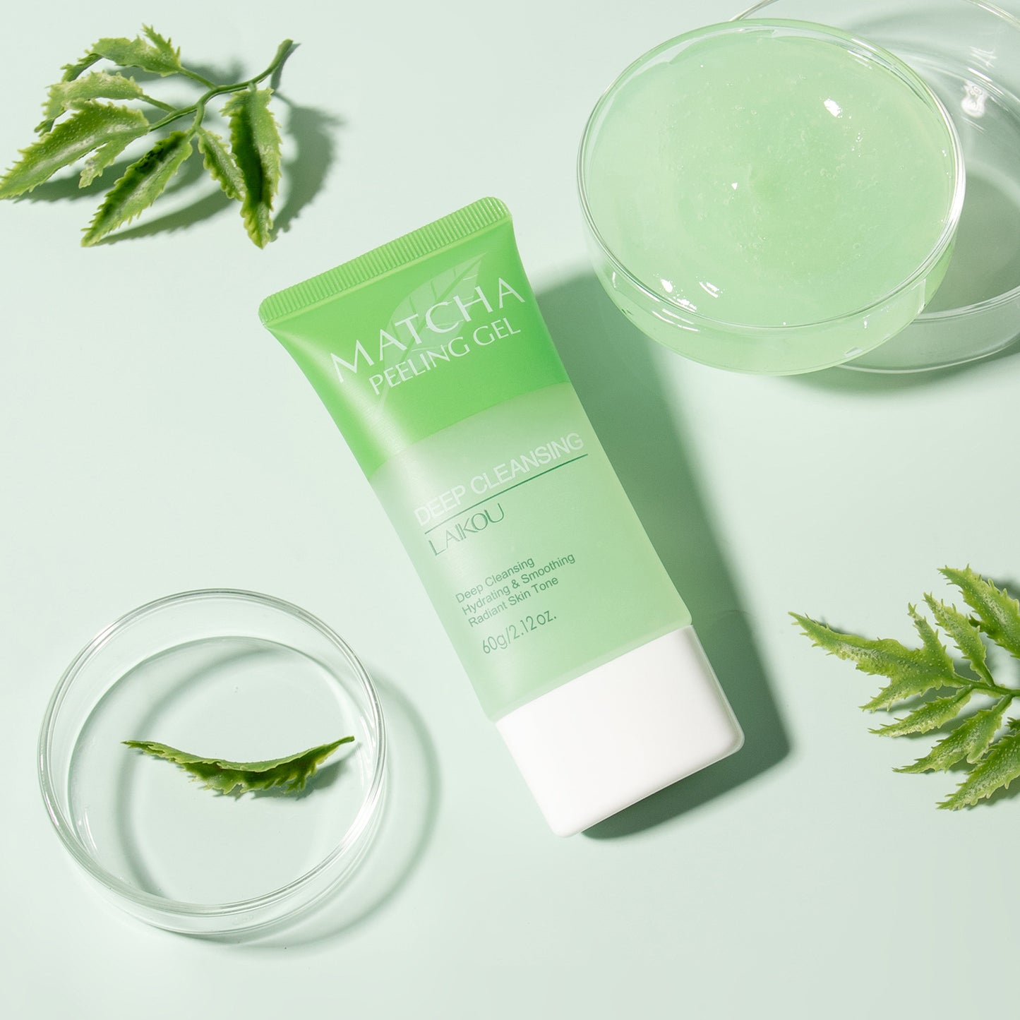 LAIKOU Matcha Peeling Gel for Face, Moisturizing Facial Scrub 60g