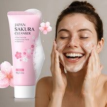 LAIKOU Japanese Cherry Blossom Facial Cleanser 100g: Moisturizes the skin, cleanses pores, and hydrat
