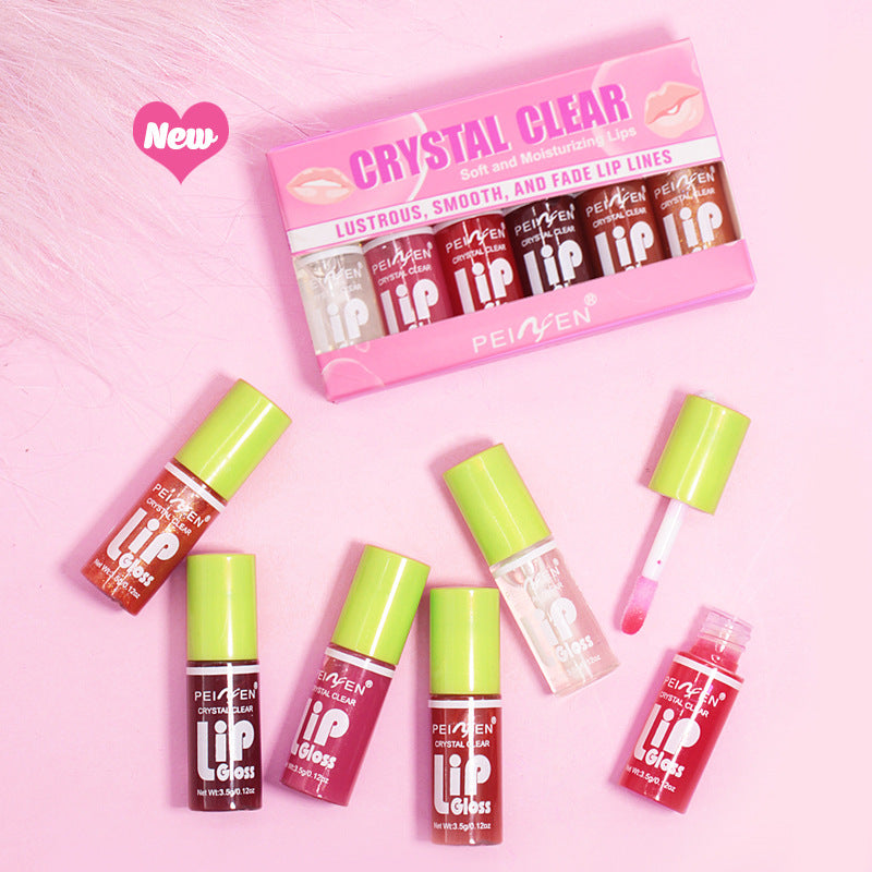 PNF Lip Gloss Set: Lip Gloss, Lip Tint, Lipstick, Mirror-Finish, Matte, Non-Sticky, 6-Piece Set