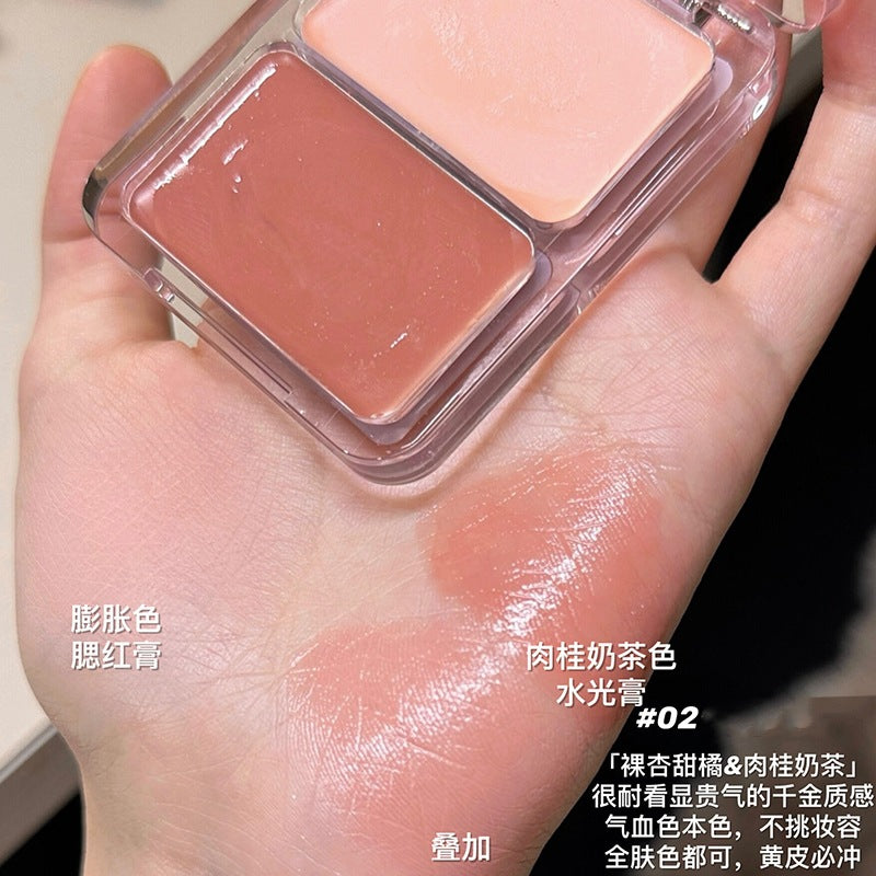 DIKALU Dual-Tone Blush Stick: All-in-One Face Highlighter and Contour for a Natural, Dewy Glow 6g