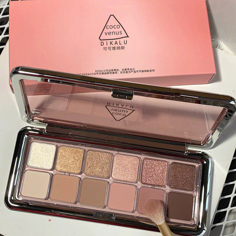 DIKALU 12-Color Eyeshadow Palette: “Raw Neutrals” Matte Earth Tones “Milk Tea” Palette – Authentic Blush