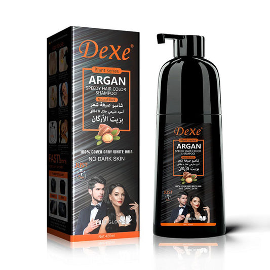 Dexe Black Hair Shampoo for Natural Hair Instant Hair Dye Black Color 400ml