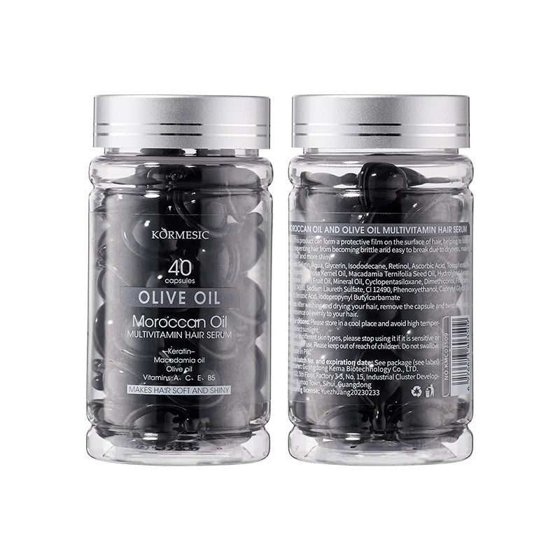 40pcs Hair Care Essential Oil Capsules, Enriched with Vitamins A, C, E & B5, Avocado, Jojoba, And Argan Oil for Smooth Hair, No Need to Rinse, Easy to Carry, Easy to Travel With