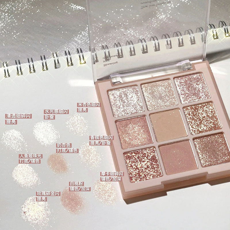 DIKALU Sparkling Gemstone 9-Color Eyeshadow Palette: Shimmer & Matte, Long-Lasting, Everyday Makeup, Affordable Eyeshadow Palette