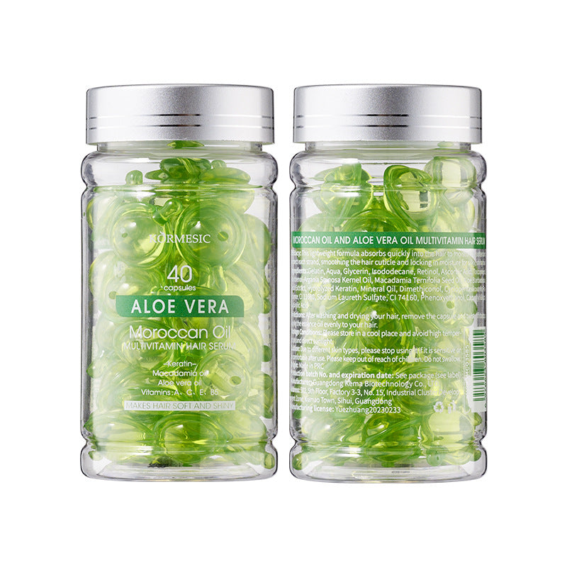 40pcs Hair Care Essential Oil Capsules, Enriched with Vitamins A, C, E & B5, Avocado, Jojoba, And Argan Oil for Smooth Hair, No Need to Rinse, Easy to Carry, Easy to Travel With
