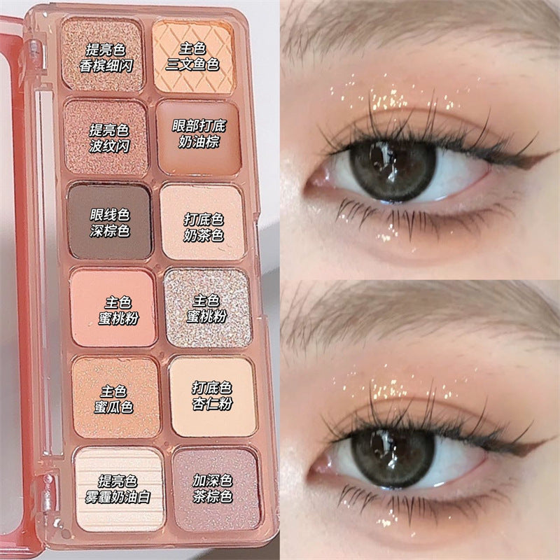 DIKALU 12-Color Eyeshadow Palette: “Raw Neutrals” Matte Earth Tones “Milk Tea” Palette – Authentic Blush