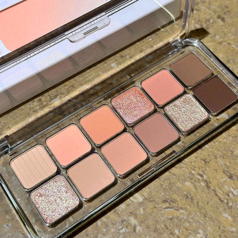 DIKALU 12-Color Eyeshadow Palette: “Raw Neutrals” Matte Earth Tones “Milk Tea” Palette – Authentic Blush