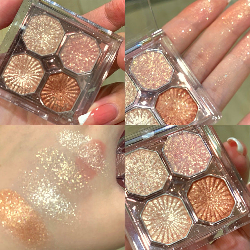 DIKALU Sparkling Gemstone 4-Color Eyeshadow Palette: Shimmer & Matte, Long-Lasting, Everyday Makeup, Affordable Eyeshadow Palette