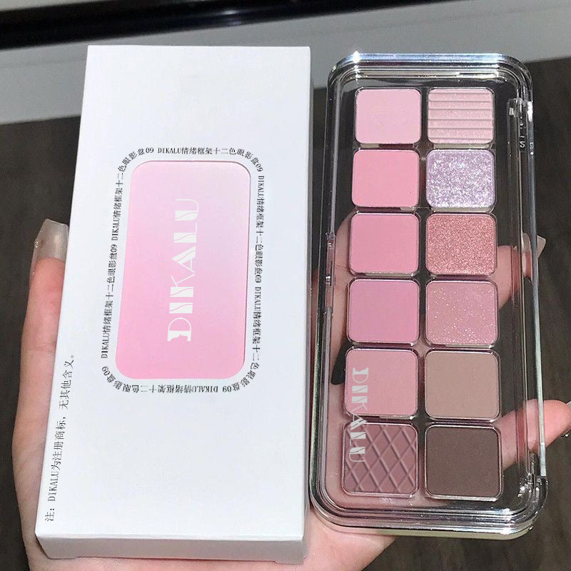 DIKALU 12-Color Eyeshadow Palette: “Raw Neutrals” Matte Earth Tones “Milk Tea” Palette – Authentic Blush