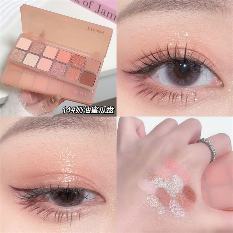 DIKALU 12-Color Eyeshadow Palette: “Raw Neutrals” Matte Earth Tones “Milk Tea” Palette – Authentic Blush