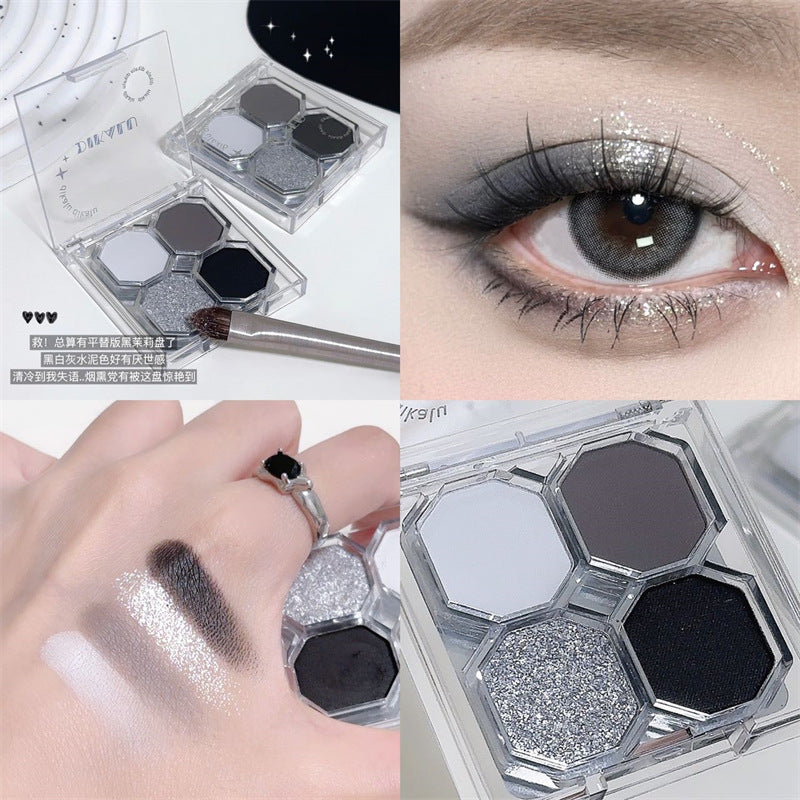DIKALU Sparkling Gemstone 4-Color Eyeshadow Palette: Shimmer & Matte, Long-Lasting, Everyday Makeup, Affordable Eyeshadow Palette